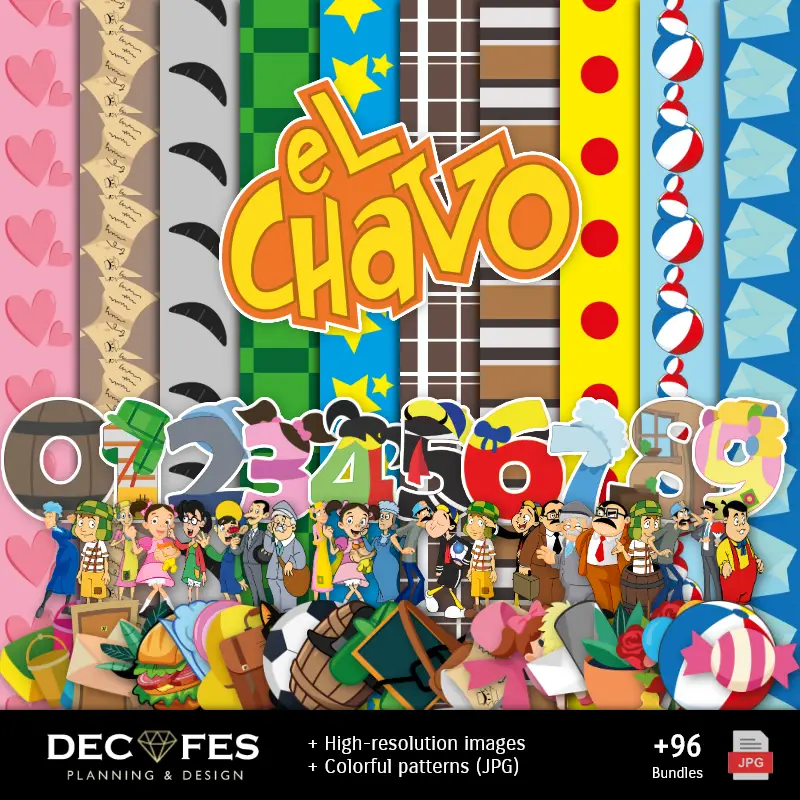 Fondos | Papel Digital El Chavo del 8 - Imprimibles para Scrapbook y DIY