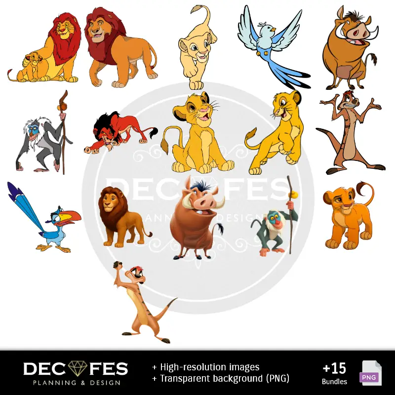 Personajes | Papel Digital El Rey León - Imprimibles para Scrapbook y DIY
