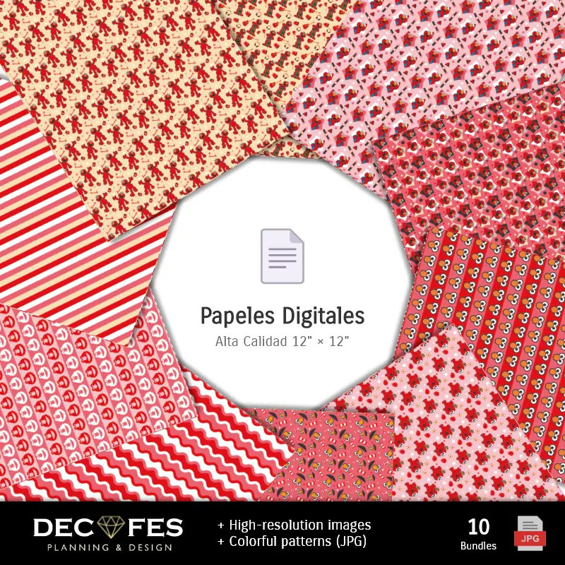 Accesorios | Papel Digital Elmo - Imprimibles para Scrapbook y DIY