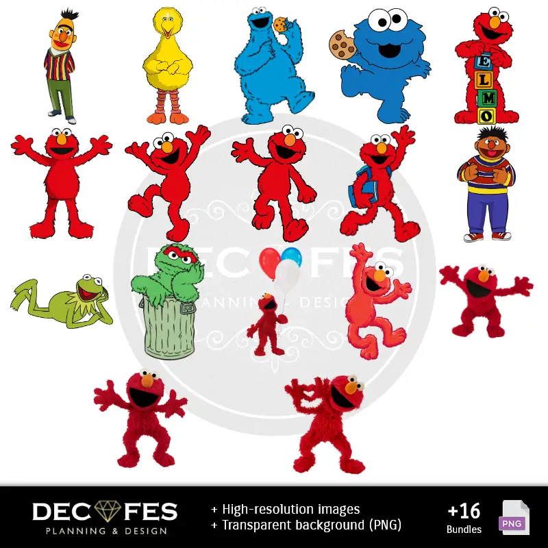 Personajes | Papel Digital Elmo - Imprimibles para Scrapbook y DIY