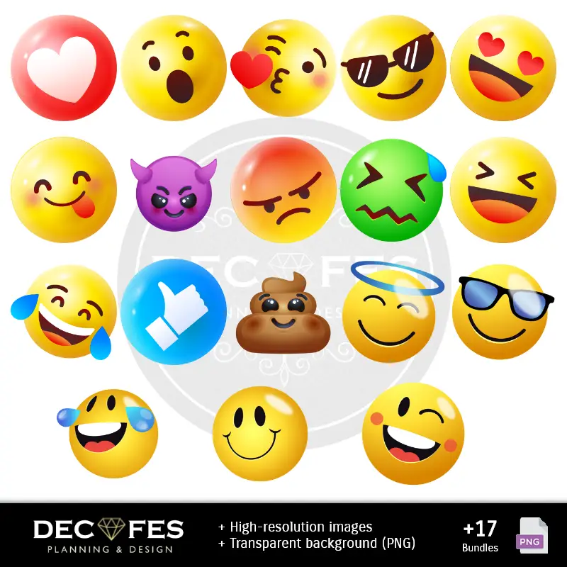 Personajes | Papel Digital Emojis Emoticones - Imprimibles para Scrapbook y DIY