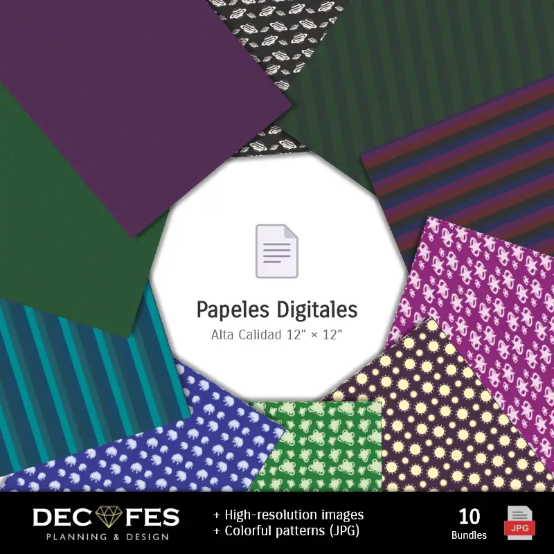 Personajes | Papel Digital Fiesta Neón - Imprimibles para Scrapbook y DIY