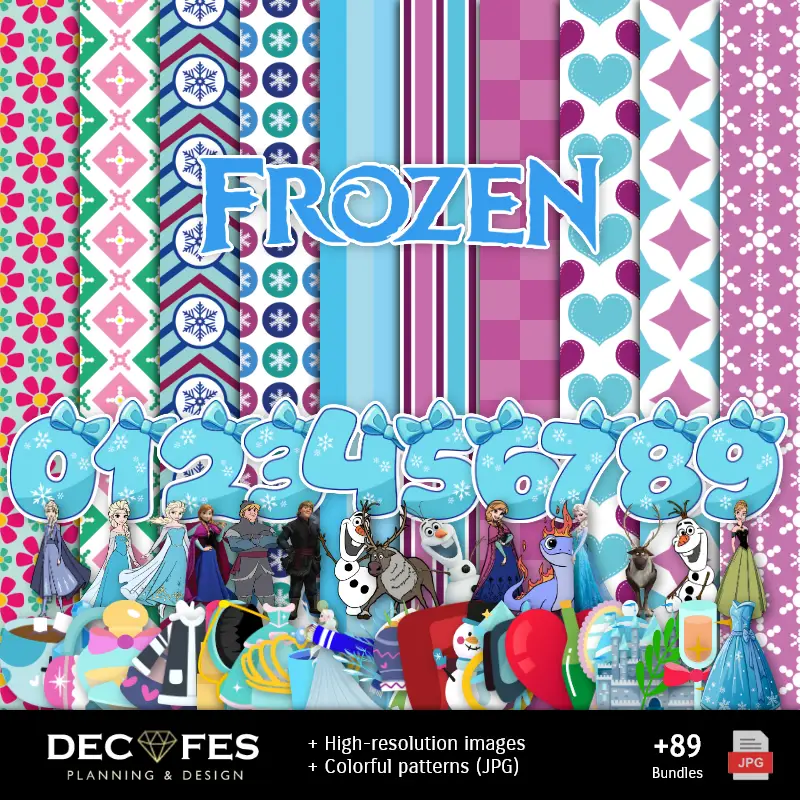 Fondos | Papel Digital Frozen - Imprimibles para Scrapbook y DIY