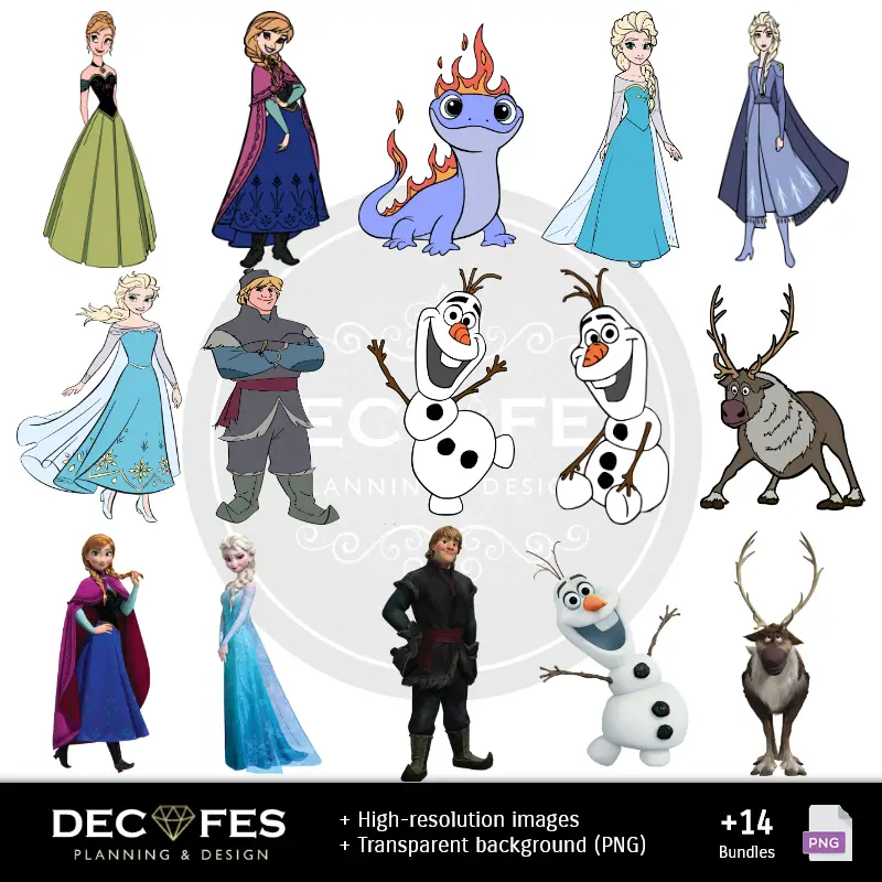 Personajes | Papel Digital Frozen - Imprimibles para Scrapbook y DIY