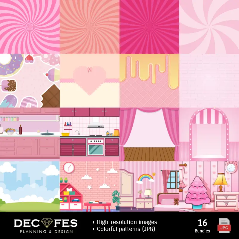 Accesorios | Papel Digital Hello Kitty - Imprimibles para Scrapbook y DIY