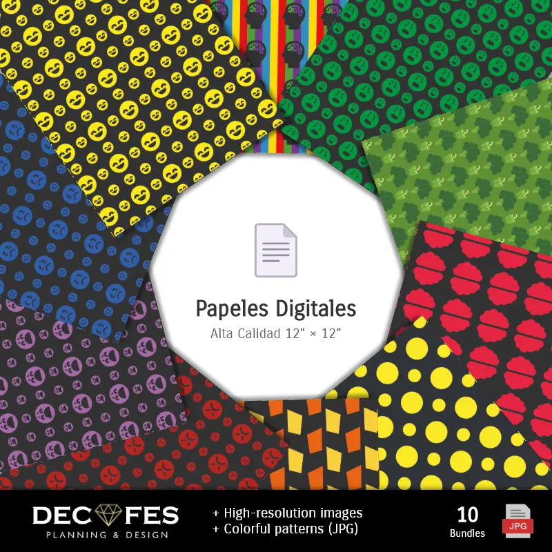 Fondos | Papel Digital Inside Out Intensamente - Imprimibles para Scrapbook y DIY