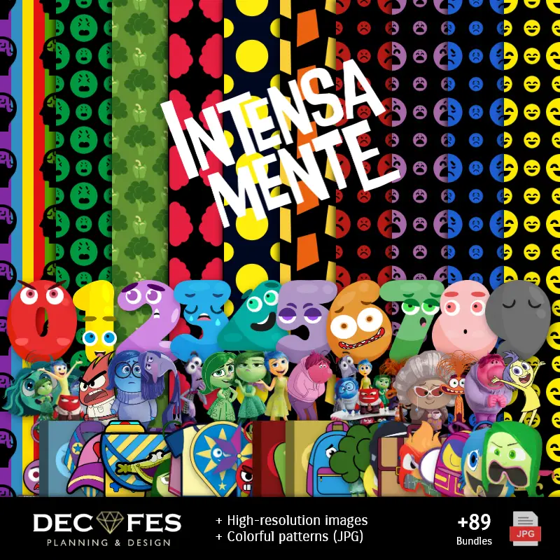 Papel Digital Inside Out Intensamente - Imprimibles para Scrapbook y DIY