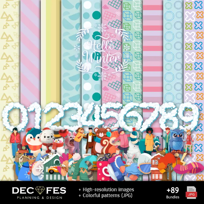 Papel Digital Invierno - Imprimibles para Scrapbook y DIY