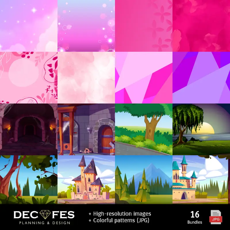 Collages | Papel Digital La Bella Durmiente - Imprimibles para Scrapbook y DIY