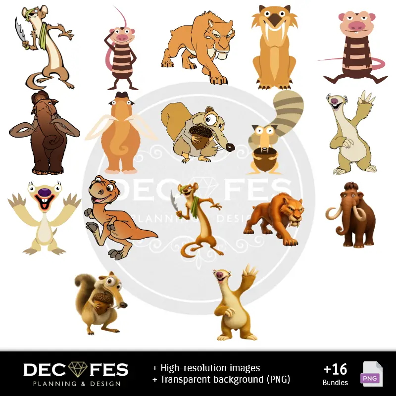 Papel Digital La Era de Hielo - Imprimibles para Scrapbook y DIY