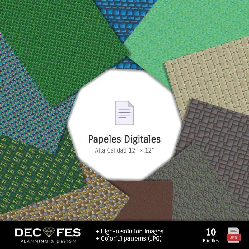 Minecraft Digital Paper - 可打印为Scrapbook和DIY