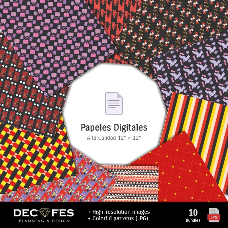 Collages | Papel Digital Minnie Mouse - Imprimibles para Scrapbook y DIY