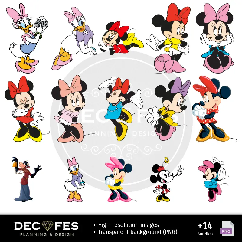 Personajes | Papel Digital Minnie Mouse - Imprimibles para Scrapbook y DIY
