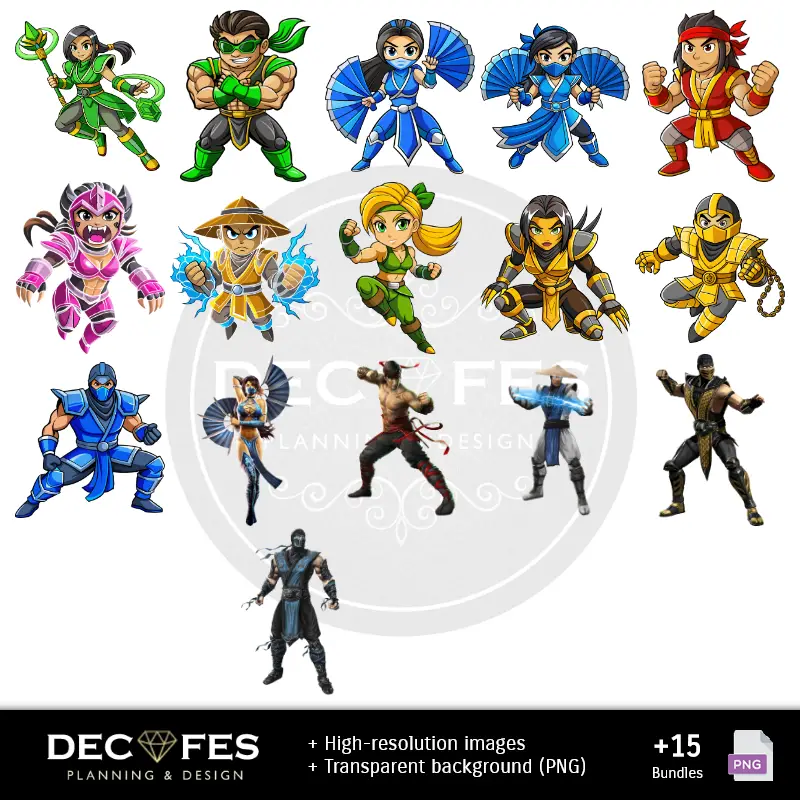 Personajes | Papel Digital Mortal Kombat - Imprimibles para Scrapbook y DIY