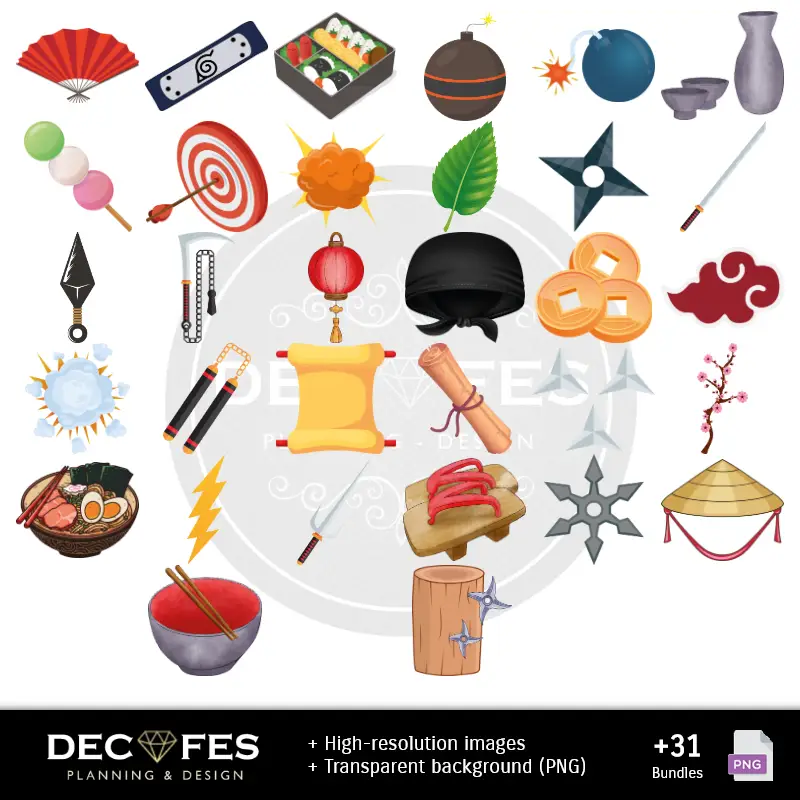 Accesorios | Papel Digital Naruto - Imprimibles para Scrapbook y DIY