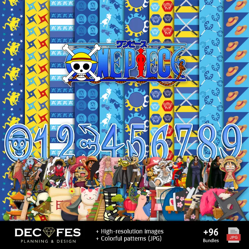 Papel Digital One Piece - Imprimibles para Scrapbook y DIY