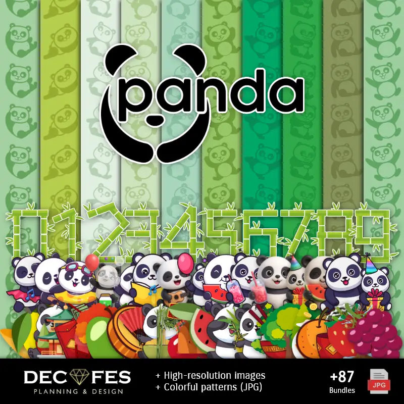 Papel Digital Osita Panda - Imprimibles para Scrapbook y DIY