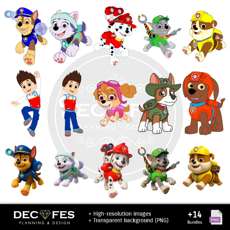 Personajes | Papel Digital Paw Patrol Patrulla Canina - Imprimibles para Scrapbook y DIY