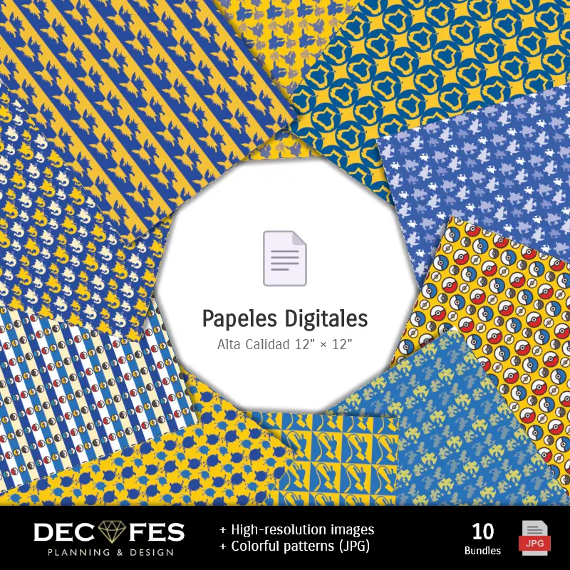 Collages | Papel Digital Pokémon - Imprimibles para Scrapbook y DIY