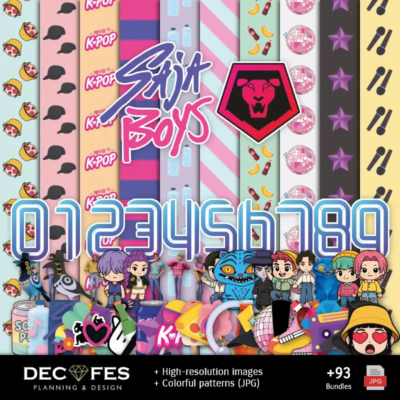 Papel Digital Saja Boys - Imprimibles para Scrapbook y DIY