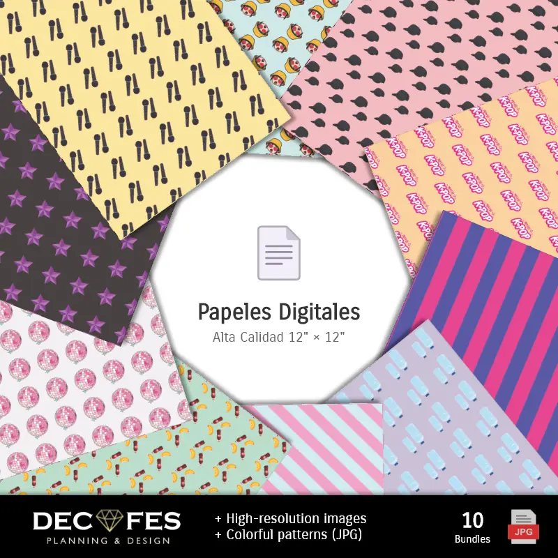 Collages | Papel digital Saja Boys - Imprimíveis para scrapbooking e projetos DIY