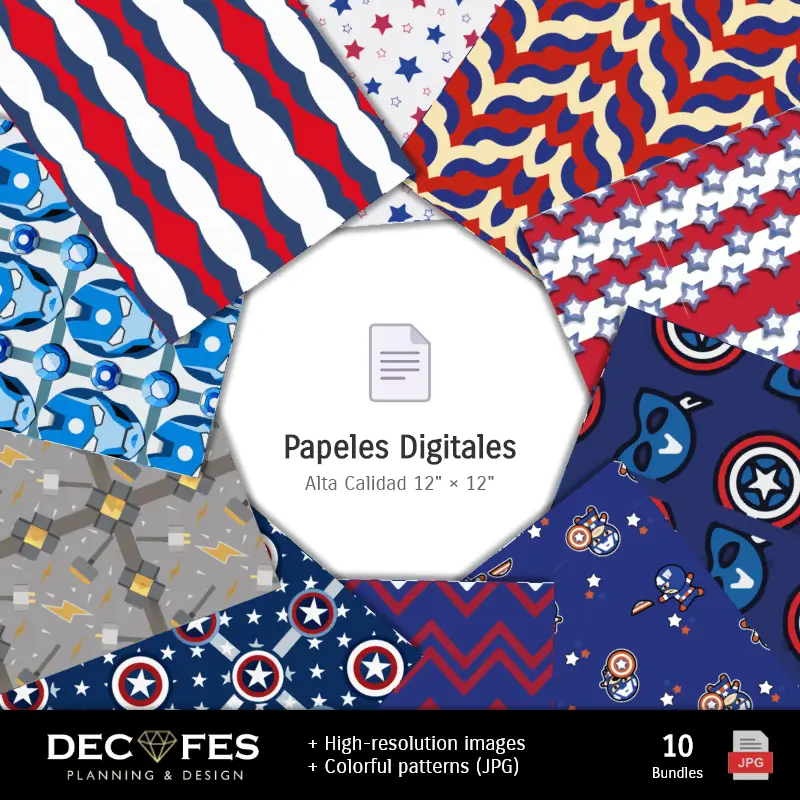 Personajes | Papier Avengers numériques - Imprimable pour Scrapbook et bricolage