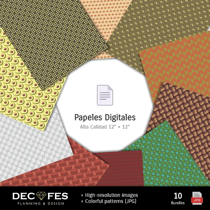 Collages | Papier de jour pour paysan numérique - Imprimable pour scrapbook et bricolage