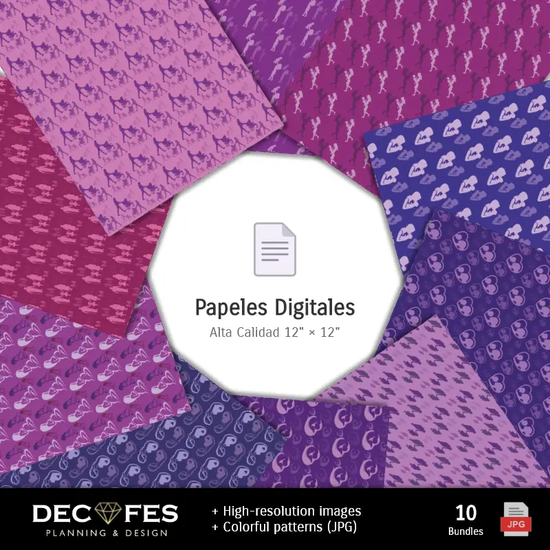 Números Temáticos | Papier de la Journée des Mères - Imprimable pour Scrapbook et bricolage