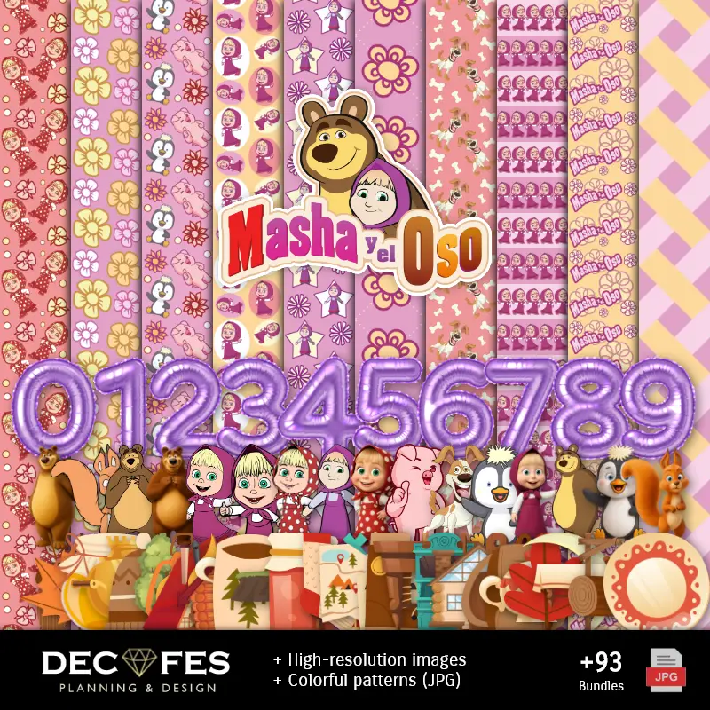 Papier Masha numérique et ours - Imprimable pour scrapbook et bricolage