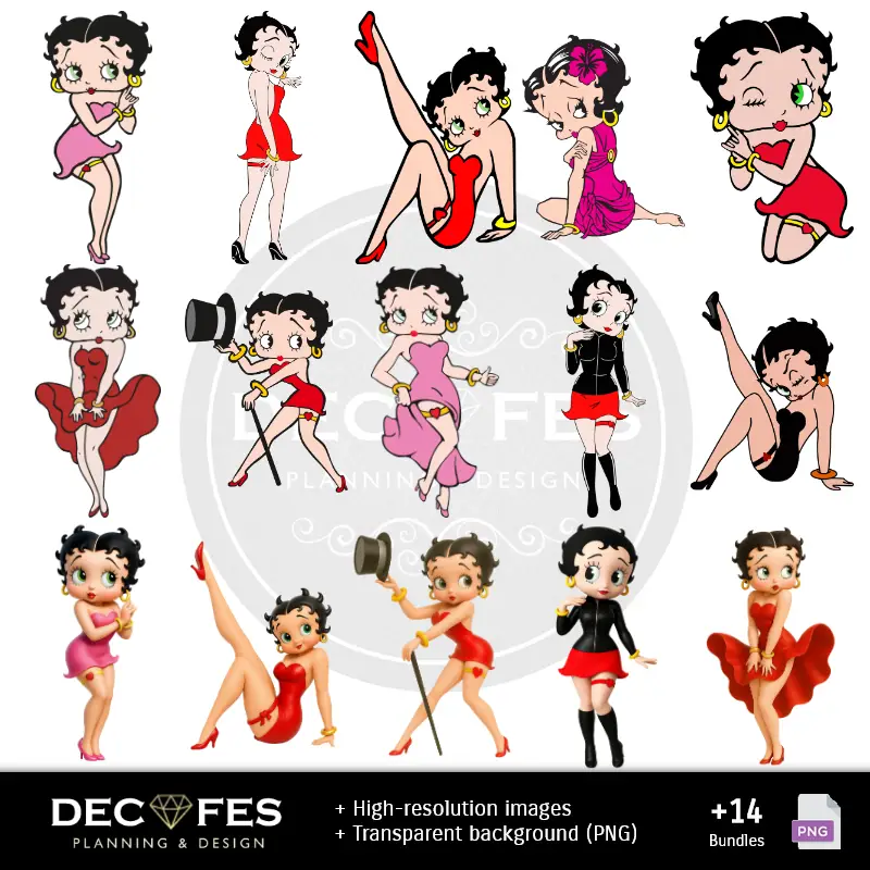 Personajes | Papier numérique Betty Boop - Imprimable pour scrapbook et bricolage