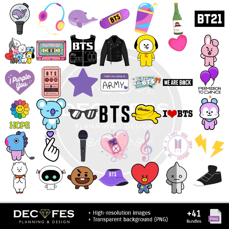 Accesorios | Papier numérique BTS - Imprimables pour scrapbooking et loisirs créatifs