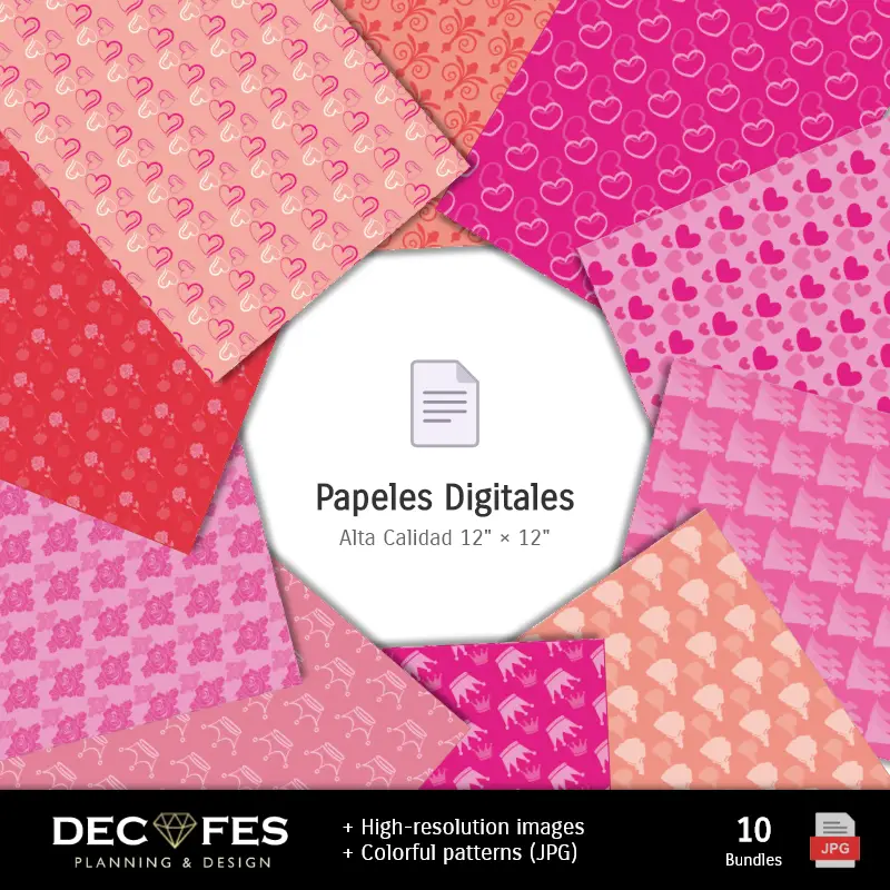 Números Temáticos | Papier numérique Dormant Beauté - Imprimable pour Scrapbook et bricolage