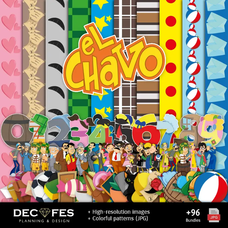 Papier numérique El Chavo del 8 - Imprimable pour scrapbook et bricolage