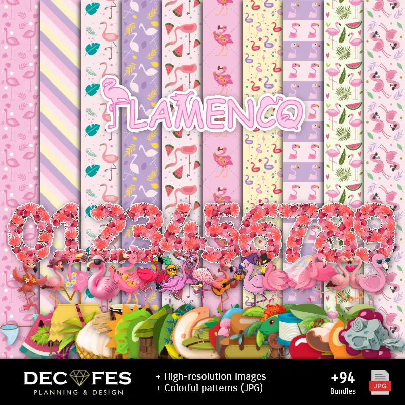 Personajes | Papier Numérique Flamenco - Imprimable pour Scrapbook et bricolage