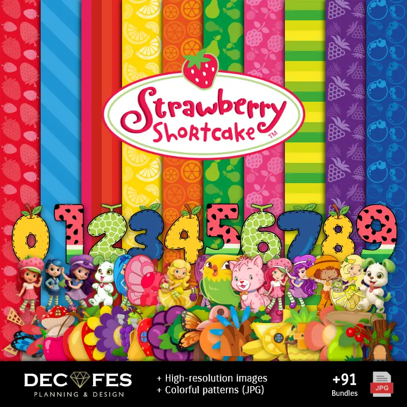 Papier numérique Frutilita - Imprimable pour Scrapbook et bricolage