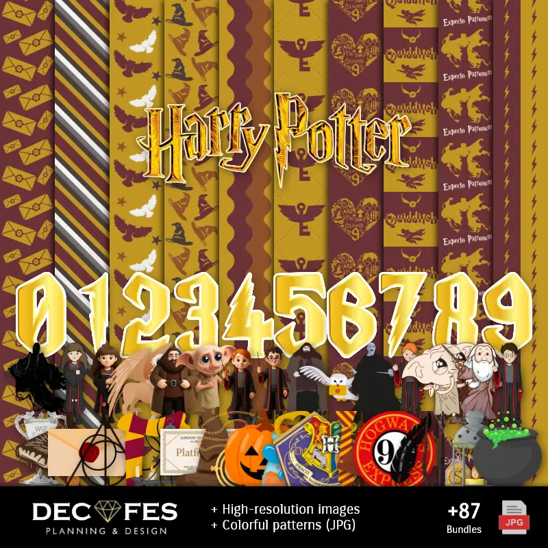 Papier numérique Harry Potter - Imprimable pour scrapbook et bricolage