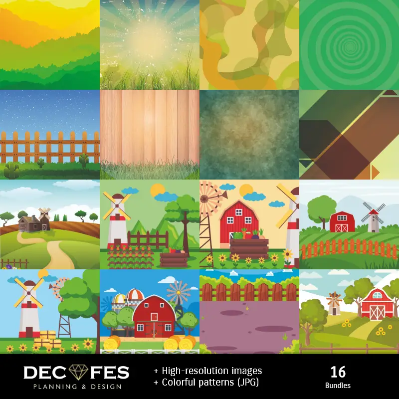 Fondos | Papier numérique Zenon's Farm - Imprimables pour scrapbooking et loisirs créatifs