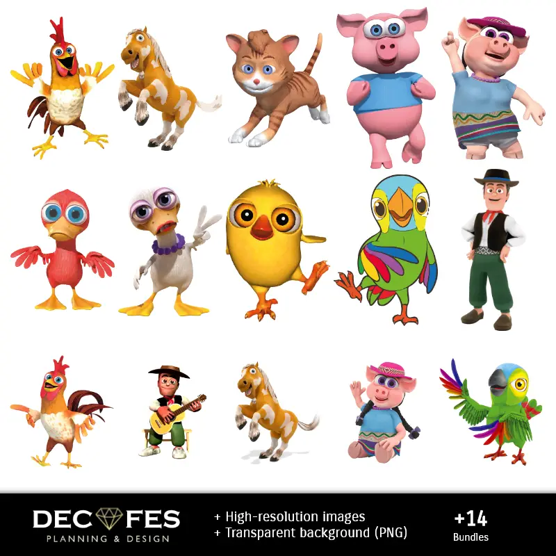 Personajes | Papier numérique Zenon's Farm - Imprimables pour scrapbooking et loisirs créatifs