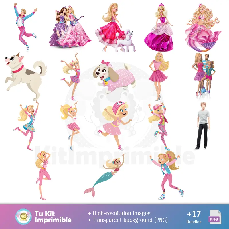 Personajes | Papier Peint Barbie - Papiers Décor numériques