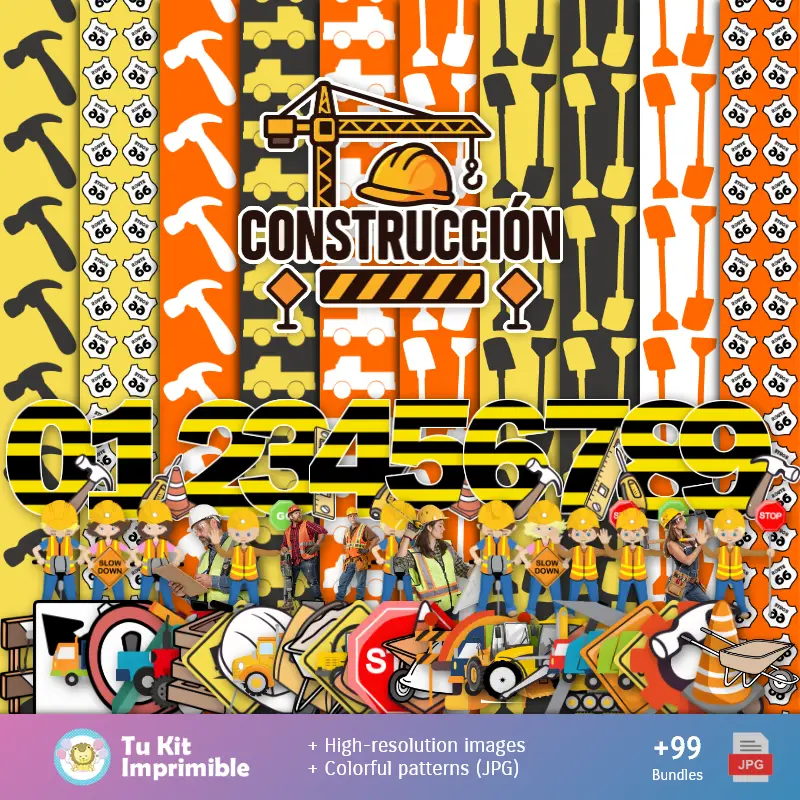 Papier peint Construction - Papiers décoratifs numériques