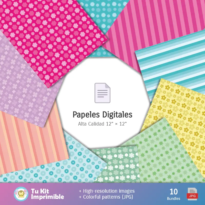 Collages | Papier peint Gallinita Pintadita - Papiers de décoration numérique