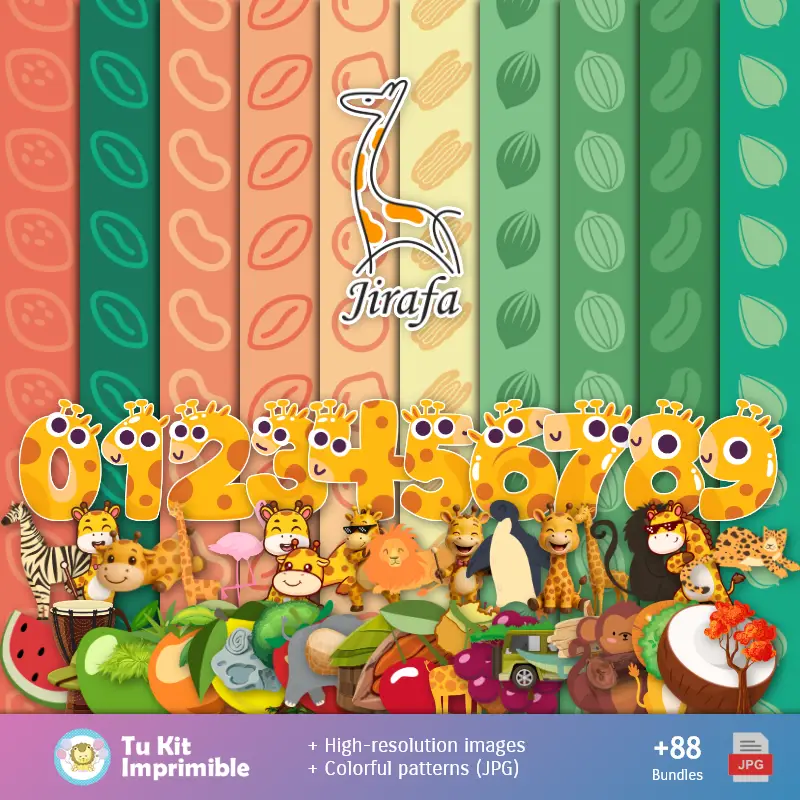 Papier peint Giraffes - Papiers de décoration numérique