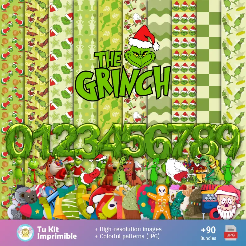 Papier peint Grinch - Papiers numériques