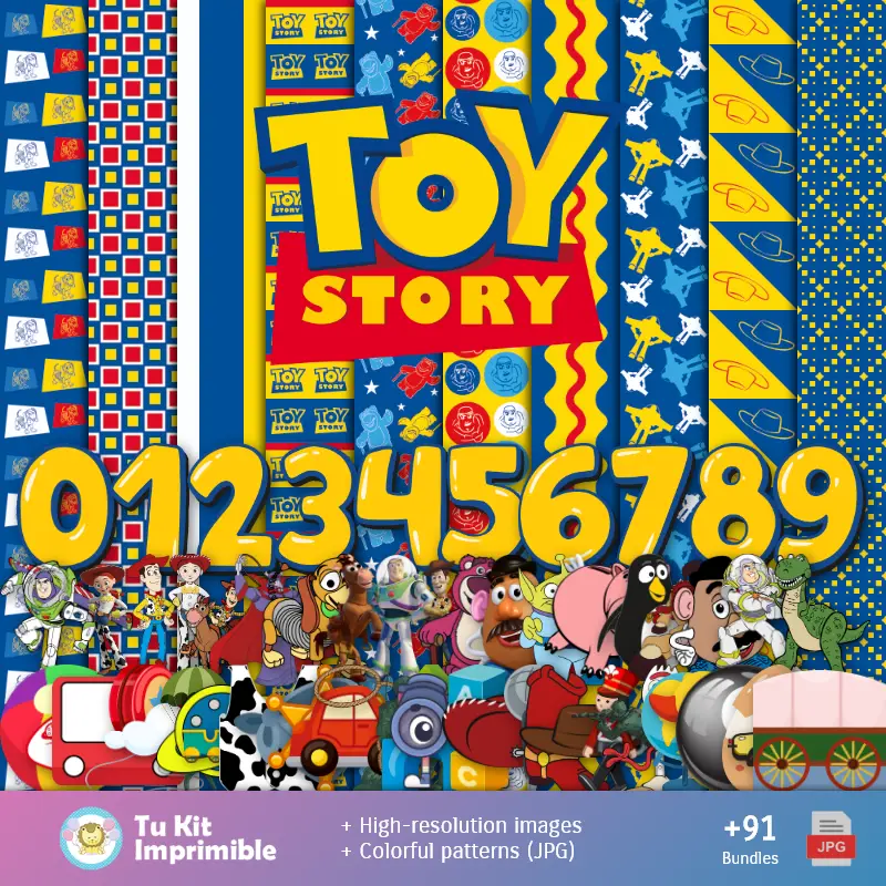 Papier peint histoire de jouets - Papiers de décoration numérique