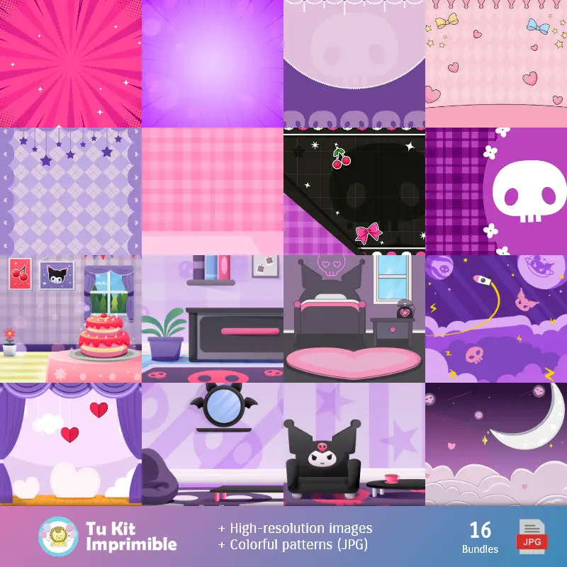 Números Temáticos | Papier peint Kuromi - Papiers numériques