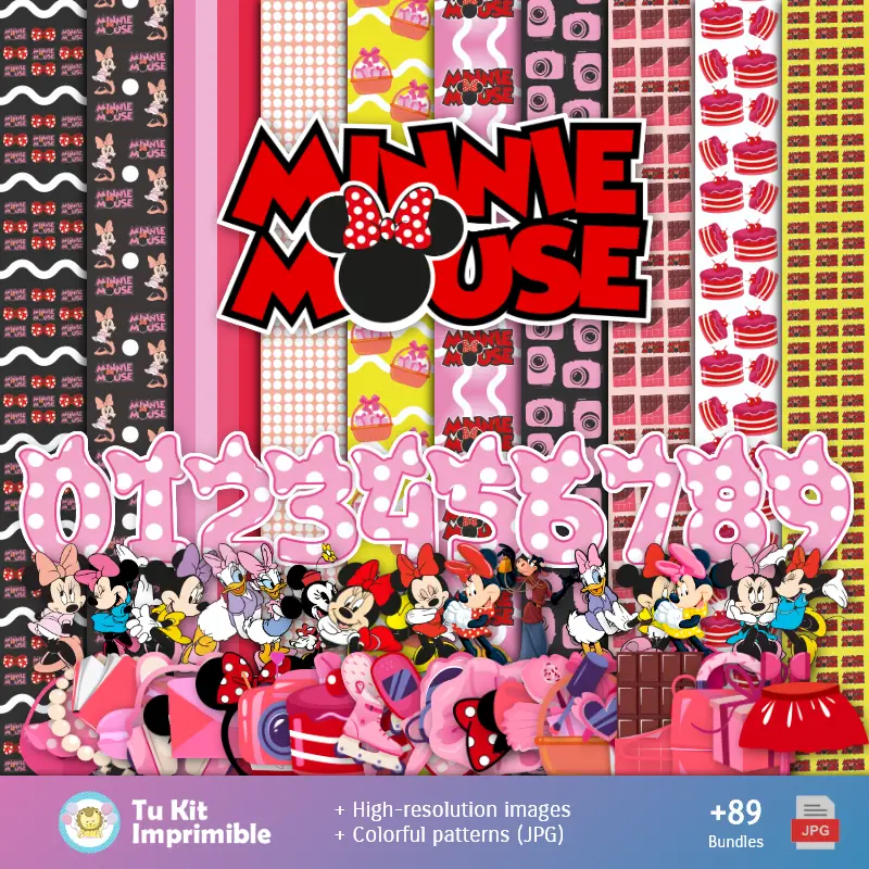 Papier peint Minnie Mouse - Papiers numériques
