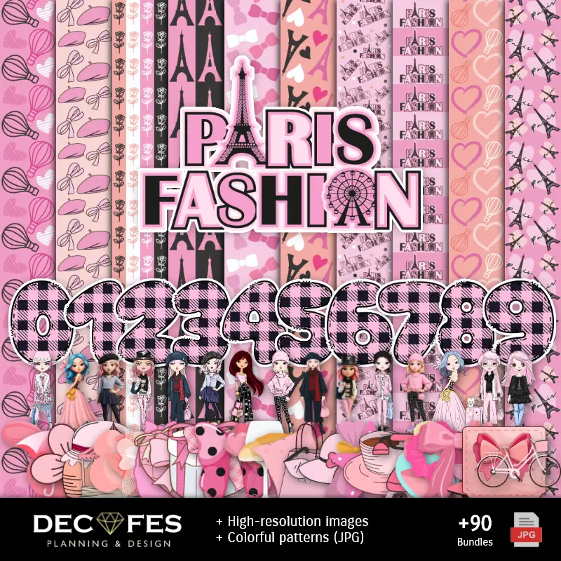 Paris Digital Paper - Stampabile per Scrapbook e fai da te