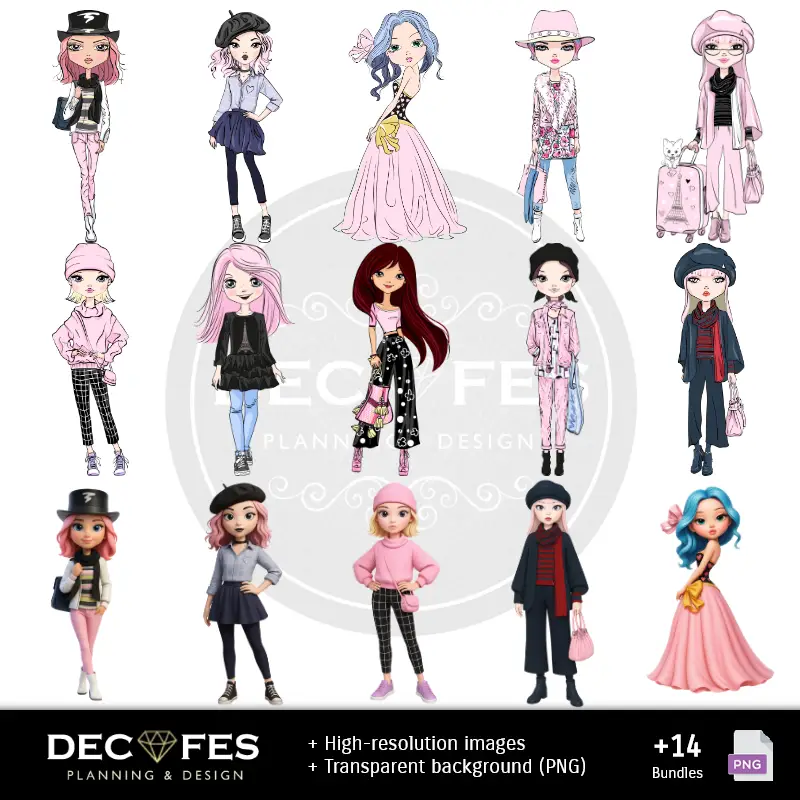 Personajes | Papel Digital Paris - Imprimíveis para Scrapbook e DIY