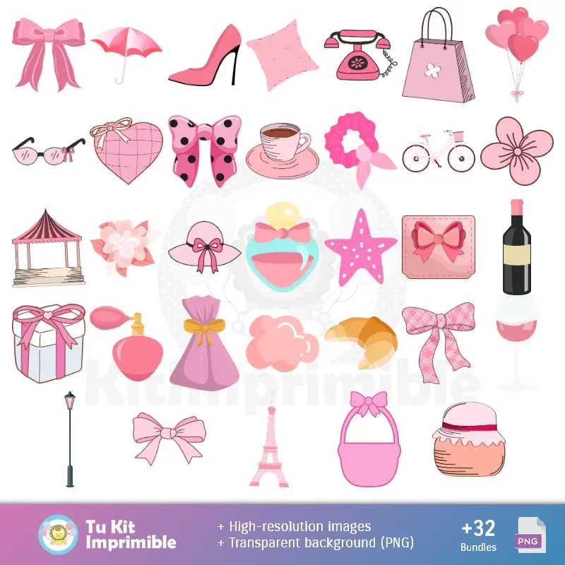Paris Muster und Texturen - Scrapbook und Party Kits