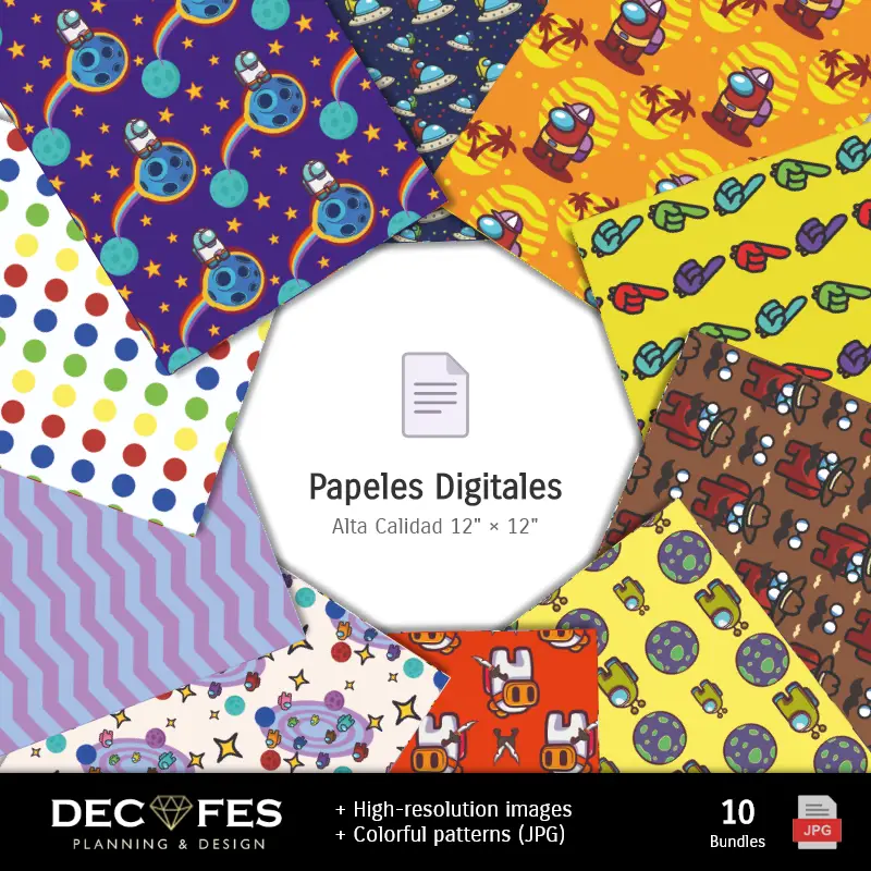 Accesorios | Parmi nous Digital Paper - Imprimable pour Scrapbook et bricolage